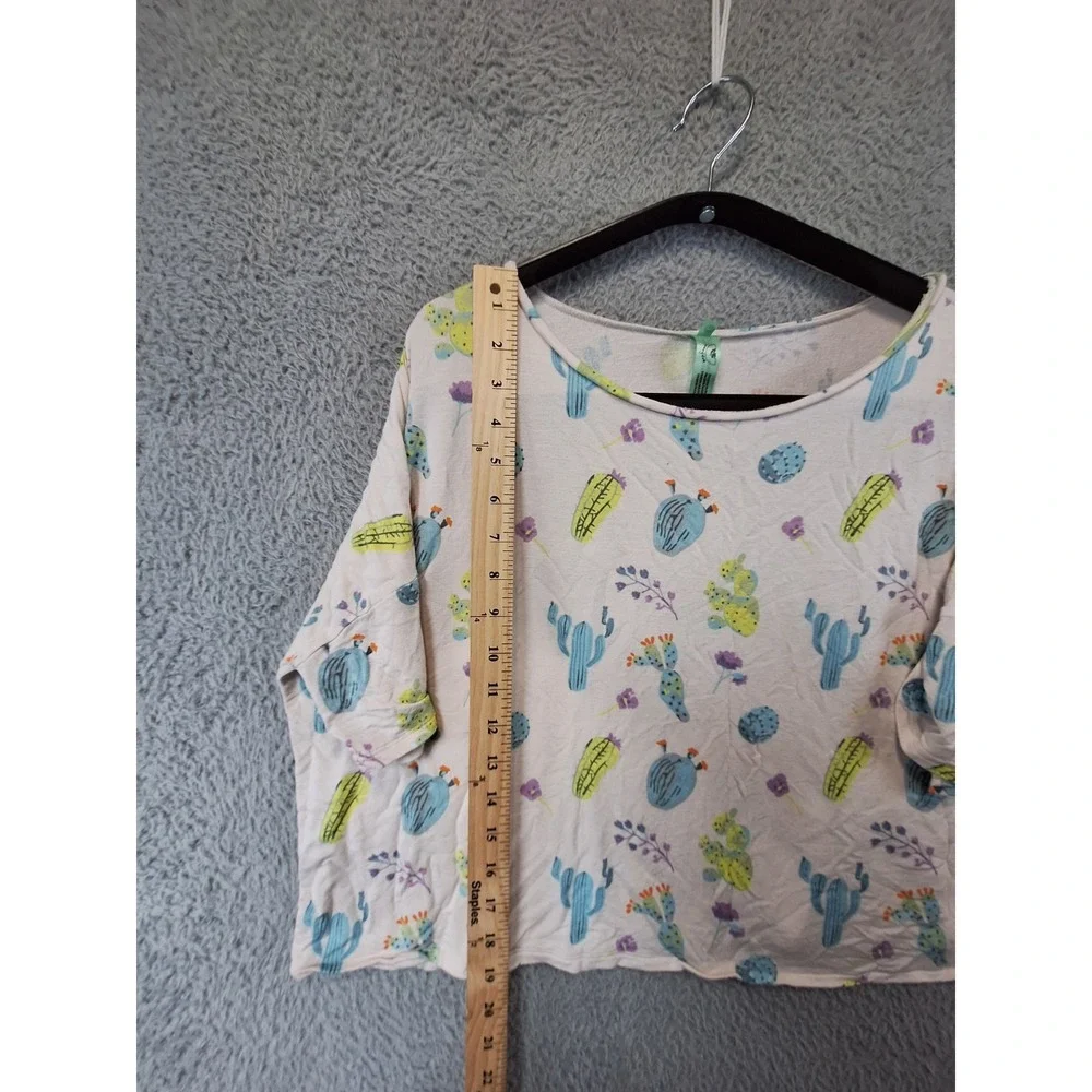 Honeydew Intimates 2 Piece Crop Top &‎ Shorts Womens L Multi Cactus Print Pajama